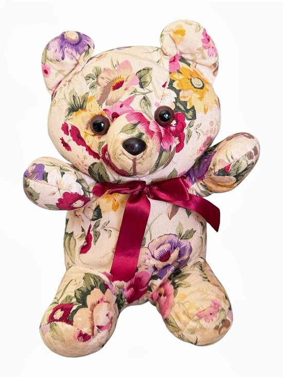 Milaca Hills Other - Vintage Floral Bear Plush Teddy 1989 Fabric Milaca Mills Flowers Tail Y2K 90s